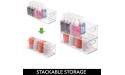 mDesign Plastic Bathroom Organizer Storage Holder Bin with Handles for Vanity Cupboard Cabinet Shelf Linen or Hallway Closets Holds Styling Tools Beauty Products or Toiletries 8 Pack Clear - BEDPFFHYG