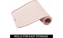 mDesign Silicone Heat-Resistant Hair Care Styling Tool Mat Tray Rest Curling Irons Flat Irons Straighteners Wands on Bathroom Countertop Raised Edges Non-Slip Waterproof Light Pink Blush - BPAY1FDFU