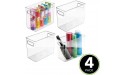 mDesign Slim Plastic Storage Container Bin with Handles Bathroom Cabinet Organizer for Toiletries Makeup Shampoo Conditioner Face Scrubbers Loofahs Bath Salts 5 Wide 4 Pack Clear - BQ2BWV358