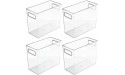 mDesign Slim Plastic Storage Container Bin with Handles Bathroom Cabinet Organizer for Toiletries Makeup Shampoo Conditioner Face Scrubbers Loofahs Bath Salts 5 Wide 4 Pack Clear - BQ2BWV358