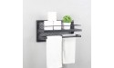 Metal Bathroom Shelves Wall Mounted,24 Towel Rack with Towel Bar,Industrial Wall Shelf,Wall Shelf Over Toilet,Storage Shelf Racks,Floating Shelves Towel Holder - BBFA4JS1M