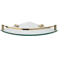 Naiture Tempered Glass Corner Shelf in Polished Brass Finish - BWD02EKWN