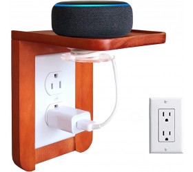 NIUXX Wall Outlet Shelf with Magnetic Cord Management Wooden Bathroom Outlet Shelf with 2 Outlet Covers Ideal for Echo Alexa Smart Home Speakers Toothbrush Space-Saving Wall Stand Accessories - B5MOWVHPL