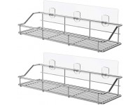 ODesign Adhesive Bathroom Shelf Organizer Shower Caddy Kitchen Spice Rack Wall Mounted No Drilling SUS304 Stainless Steel Rustproof 2 Pack - BPEQZ2KW0