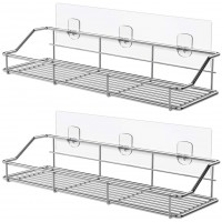 ODesign Adhesive Bathroom Shelf Organizer Shower Caddy Kitchen Spice Rack Wall Mounted No Drilling SUS304 Stainless Steel Rustproof 2 Pack - BPEQZ2KW0