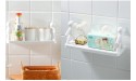 Riipoo Bathroom Shower Shelf Wall-Mounted Bathroom Storage Organizer Shelves Adhesive Spice Rack for Kitchen White - B9LJY2YU1