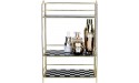 Simmer Stone 3 Tier Makeup Perfume Organizer Shelf Cosmetic Storage Corner Shelf with Removable Glass Tray Wire Vanity Organizer Rack for Dresser Countertop Bathroom and More Black and white diamond - BEK09HRXI