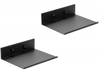 Small Floating Shelves Mini Metal Shelf for Collection Action Figures Decor Display Wall Shelf Aluminum Wall Mounted Matte Black 6 inch 2 Pack Z metnal - B8LCHLQ4J