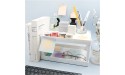 souG Desktop Storage Rack Organizer Double-Layer Cosmetic Stationery Storage Holder Table Sundries Display Shelf for Kitchen Bathroom Office Dorm Cosmetic Storage Rack White. - BODLHABTT