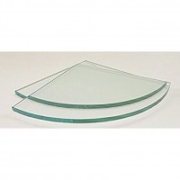 Spancraft 12" Quarter Round Clear Tempered Glass Shower Shelf-Glass Only - BLUS93NYN