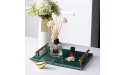 StonePlus Natural Real Marble Tray Catchall Key Perfume Tray Serving Tray with Handles for Living Dining Room Drak Green,11.8Lx7.87W - BG96YYVV9