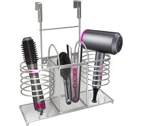 Sunlit 3 in 1 Wall Mount Countertop Over Cabinet Door Metal Wire Hair Product & Styling Tool Organizer Storage Basket Holder for Hair Dryer Brushes Flat Iron Curling Wand Hair Straightener - BPXRBJ939