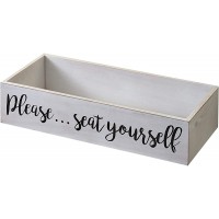 The Lakeside Collection Toilet Tank Topper Tray Please Seat Yourself Novelty Bathroom Décor - BD599X4KT