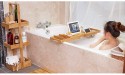 Widousy Premium Bamboo Bathtub Caddy Trays with Extending Sides Reading Rack Tablet Holder Cell Phone Tray and Luxury Wine Glass Holder - B9XOQJFKG
