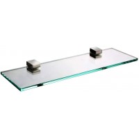 XVL 15-Inch Bathroom Glass Shelf Brushed GS3002L - BW9188IMQ
