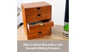 5-Drawer Desk Organizer Vintage Wooden Storage Box w 5 Wide Storage Drawers Rustic Shelf Drawer Home Office Desk Organizers and Accessories Multilevel Wood Table Top Desk Drawer Organizer - BP691DMQ4