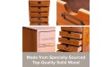 5-Drawer Desk Organizer Vintage Wooden Storage Box w 5 Wide Storage Drawers Rustic Shelf Drawer Home Office Desk Organizers and Accessories Multilevel Wood Table Top Desk Drawer Organizer - BP691DMQ4