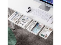 Cedilis 3 Pack Under Desk Drawer Self-Adhesive Desk Organizer Drawer Hidden Drawer Pencil Tray Add a Drawer Under Table Easily Attachable Desktop Organizer for Office School Home Desk White - BAQEVQBKR