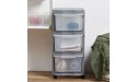 Life Story Classic Gray 3 Shelf Home Storage Container Organizer Plastic Drawers with Wheels for Closet Dorm or Office - BVXT5VWY5