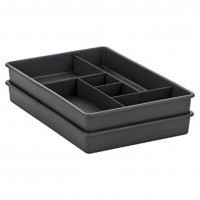 madesmart Two-Piece Drawer Organizer-Granite | VALUE COLLECTION | 12-Compartments | Holds Objects with a Variety of Sizes | 10.75 x 7.5 x 2.6 inches - B523SV1J5