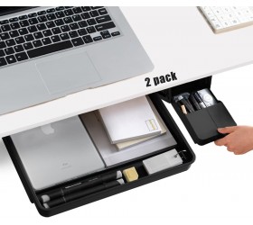 Under Desk Drawer Organizer -2 Pack Large and Small Black - BLEOALOVY