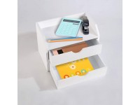 ZGZD Wooden Desk Organizer Mini Desk Drawer Tabletop Office Supplies Desk Accessories for Office or Home 2 Drawer - BVA8BYUAA