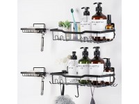 2Packs Adhesive Shower Organizer with 2 Soap Dishes Stainless Steel Shower Caddy Shower Shelf Bathroom Shelves No Drilling Shower Storage Accessories - BJ5HB5CEB