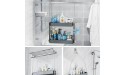 ADOVEL Shower Caddy Hanging 2 in 1 Shower Head Caddy Organizer Bathroom Shelf with Adjustable Height Never Rust No Drilling 4 Suction Cups for Bathroom Toilet Kitchen - B3T4N3XFE