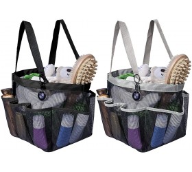 Attmu 2 Pack Portable Mesh Shower Caddy Dorm with 8 Mesh Storage Pockets Quick Dry Waterproof Shower Tote Bag Oxford - B5Y100EC2