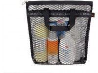 Bags in bag Portable shower Mesh Caddy bag Quick Dry Hanging Toiletry and Bath Organizer for travel and swimming Black - BW481XBRS