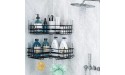 DatMou Corner Shower Caddy Shelf Rack Storage Adhesive No Drilling Bathroom Shower Organizer Shelves Stainless Steel Rustproof Shampoo Holder with Hooks for Inside Shower 2 Pack Black - B4B1WZ4AI