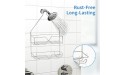 Hanging Shower Caddy over Shower Head Bathroom Shower Organizer Rustproof with 4 Hooks for Razor Small Shampoo Racks for Shower Storage Shelf Holder-Chrome-Stainless Steel - BV7XIS227