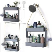 Hanging Shower Caddy,Bathroom Shelf Organizer,Shower Door Caddy,Aluminum,Adjustable Height - BQNLSPFS9