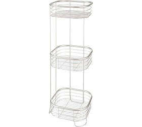 iDesign Forma Metal Wire Corner Standing Shower Caddy Bath Shelf Baskets for Shampoo Conditioner Soap 9.5 x 9.5 x 26.25 Satin Silver - BDYNP8A0G