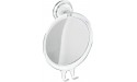 iDesign Plastic Power Lock Suction Shower Shaving Razor Holder Fog-Free Bathroom or Tub 6 x 2 x 7 Mirror-Round - BNMCDAOXM