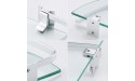KES Glass Shelf Bathroom Corner Shelf with Rail Wall Mount 2 Tier Silver Finish A4120A-P2 - BSA3WTLN3