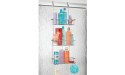 mDesign Metal Over Shower Door Caddy Hanging Bathroom Storage Organizer Center with Built-in Hooks and Baskets on 3 Levels for Shampoo Body Wash Loofahs Chrome - BVFDPF9WN