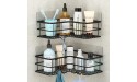 Menbyci 2-Pack Corner Shower Caddy Adhesive Bath Shelf with Hooks Stainless Steel 304 Rust Resistant Bathtub Accessories Organizer Storage Rack Shampoo Rack Wall Mounted OrganizerBlack - BKQPGTBOV