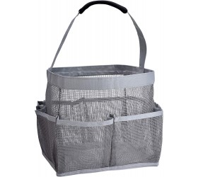 Mesh Shower Bag Easily Carry Organize Bathroom Toiletry Essentials While Taking a Shower. 9-Pockets | Grey - BQXHPJK6X