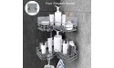 Nieifi Adhesive Corner Shower Caddy Shelf Basket Rack with Hooks Rust Proof Stainless Steel Bathroom Shelf Shampoo Holder No Drilling 2 Pack - B1YYTF1D0