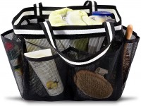 Ocim XL Mesh Shower Caddy Tote Bag Large Portable Shower Caddy Basket for Dorm College Gym Camping Bathroom Black - BZH9TI10X
