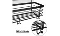 ODesign Shower Caddy Basket Shelf with Hooks for Shampoo Conditioner Bathroom Kitchen Storage Organizer SUS304 Stainless Steel Black - BTFBYWNWG