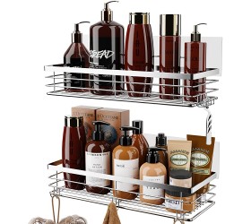 Orimade Shower Caddy with 5 Hooks Organizer for Hanging Razor and Sponge Bathroom Basket Adhesive Shower Shelf Storage Kitchen Rack Wall Mounted No Drilling Rustproof Stainless Steel 2 Pack - B8O91XYMR