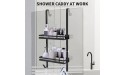 Over the Door Shower Caddy Hanging Shower Shelves Stainless Steel Bathroom Tub Storage Rack,Hanging Storage Organizer with Baskets 2-Tier Black - BIOHCNO0X