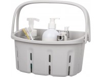 Portable Shower Caddy Basket Tote Plastic Storage Basket with Handles Organizer Bins for Kitchen Bathroom College Dorm Grey - BX3MHLUB3