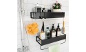 Roseyat Shower Caddy Shelf with Towel Bar Adhesive Shampoo Holder with Hook Shower Rack Basket Organizer for Bathroom 2-in-1 Bathroom Shelf Kitchen Spice Organizer 2-Pack Black - B8TKJD2SR