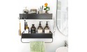 Roseyat Shower Caddy Shelf with Towel Bar Adhesive Shampoo Holder with Hook Shower Rack Basket Organizer for Bathroom 2-in-1 Bathroom Shelf Kitchen Spice Organizer 2-Pack Black - B8TKJD2SR