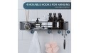 Shower Caddy Organizer Shelf 2 Pack with 2 Soap Holders Adhesive Wall Mount Shower Basket Shelves with Hooks No Drilling Rustproof 304 Stainless Steel Storage Rack for Bathroom Kitchen Black - BUAH1KB5R