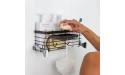 Shower Wall Caddy with Removable Soap Holder – Rustproof Black Metal Hanging Bathroom Shower Organizer Rack – 6 Sturdy Hooks for Storage – Adhesive Mounts & Mini Bubble Level for Easy Install - BKK3ZBM2T