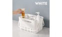 UUJOLY Portable Shower Caddy Basket Tote for Bathroom College Dorm Plastic Storage Basket with Handles Organizer Bins for Kitchen Bathroom White - B4OZ3Z9EE